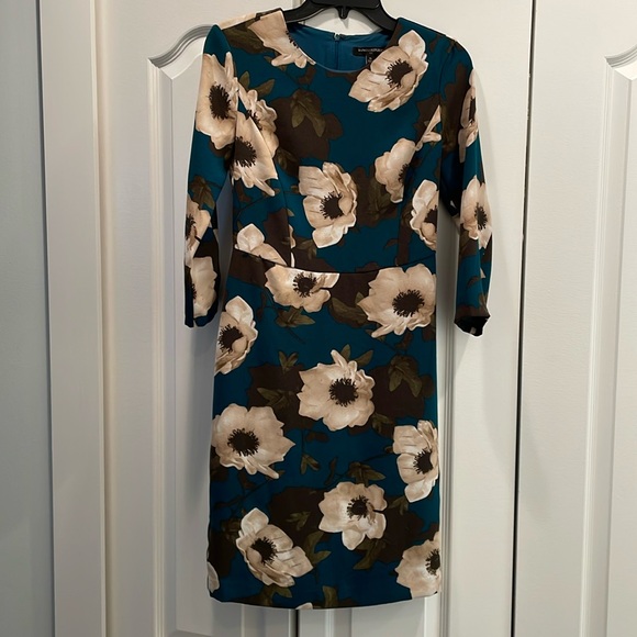 Women’s banana republic size 0 floral teal lined dress - Picture 1 of 5